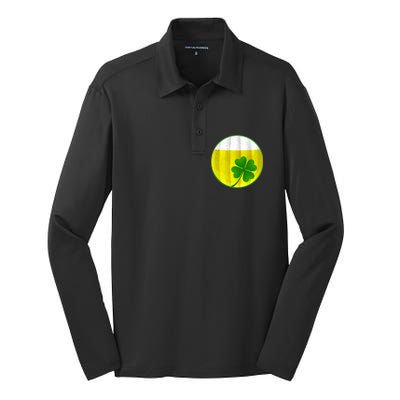 Irish Beer Clover Flag Silk Touch Performance Long Sleeve Polo