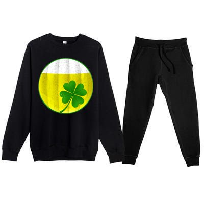 Irish Beer Clover Flag Premium Crewneck Sweatsuit Set