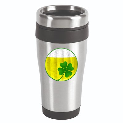 Irish Beer Clover Flag 16oz Travel Tumbler