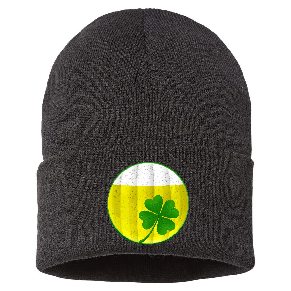 Irish Beer Clover Flag Sustainable Knit Beanie