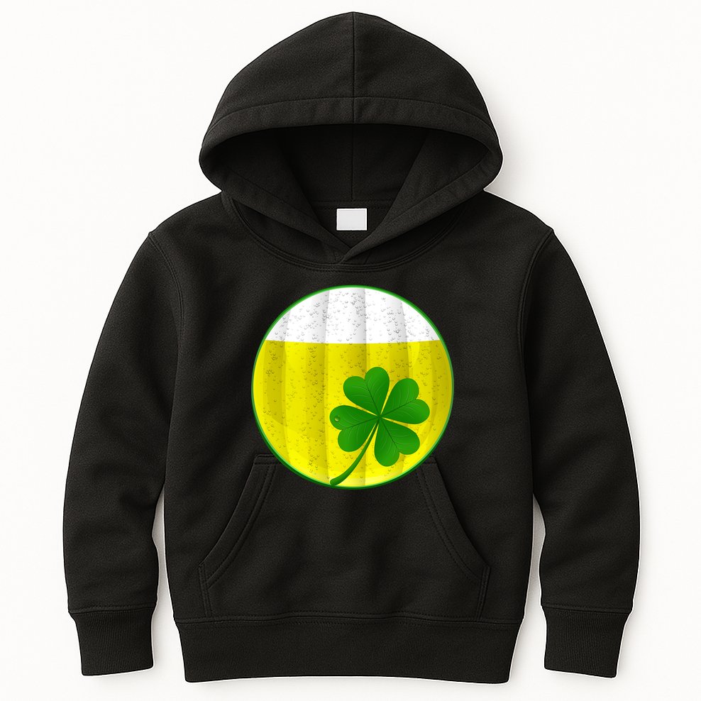 Irish Beer Clover Flag Kids Hoodie