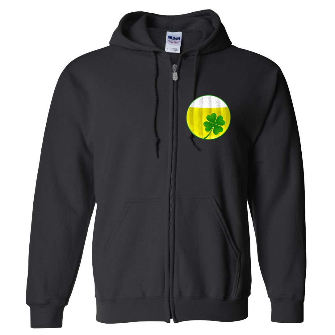 Irish Beer Clover Flag Full Zip Hoodie