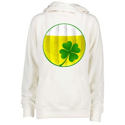 Irish Beer Clover Flag Womens Funnel Neck Pullover Hood