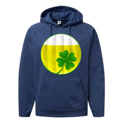 Irish Beer Clover Flag Performance Fleece Hoodie