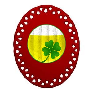 Irish Beer Clover Flag Ceramic Oval Ornament