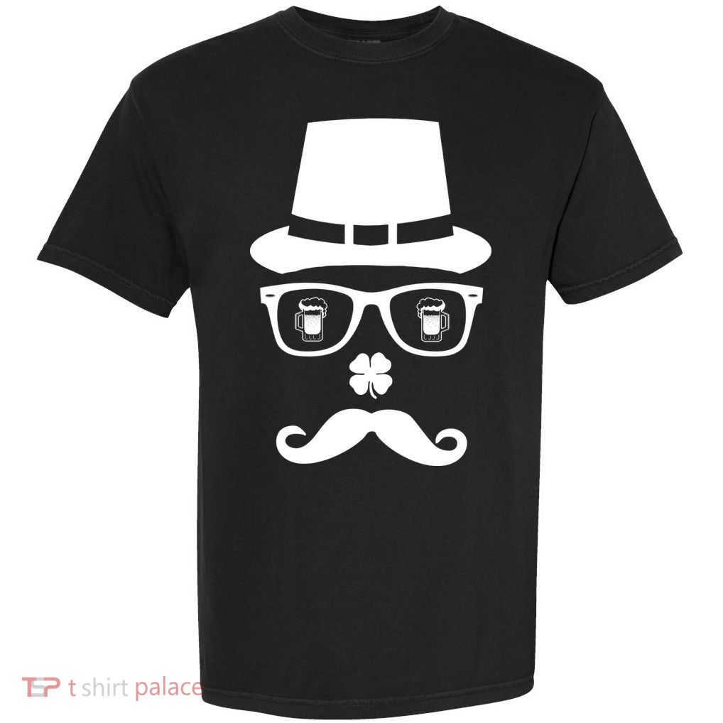 Irish Beer Mustache St. Patrick's Day Face Garment-Dyed Heavyweight T-Shirt
