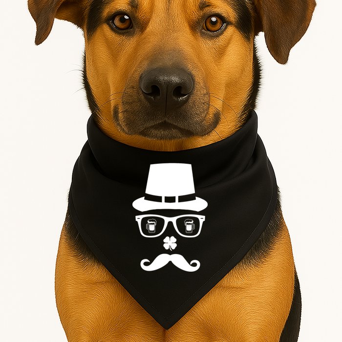 Irish Beer Mustache St. Patrick's Day Face USA-Made Doggie Bandana