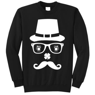 Irish Beer Mustache St. Patrick's Day Face Sweatshirt