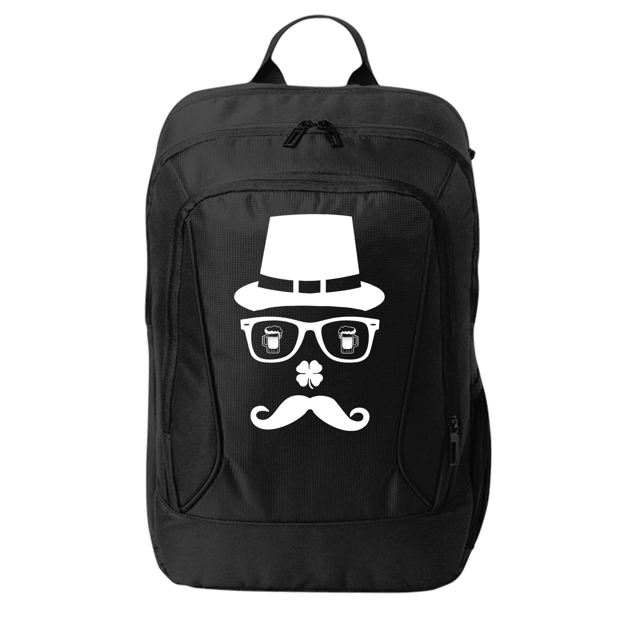 Irish Beer Mustache St. Patrick's Day Face City Backpack