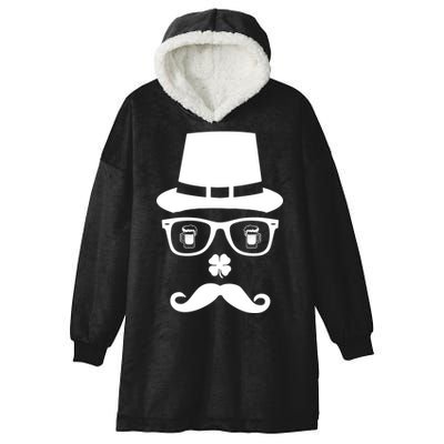 Irish Beer Mustache St. Patrick's Day Face Hooded Wearable Blanket