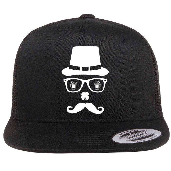 Irish Beer Mustache St. Patrick's Day Face Flatbill Hat