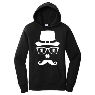 Irish Beer Mustache St. Patrick's Day Face Women's Pullover Hoodie