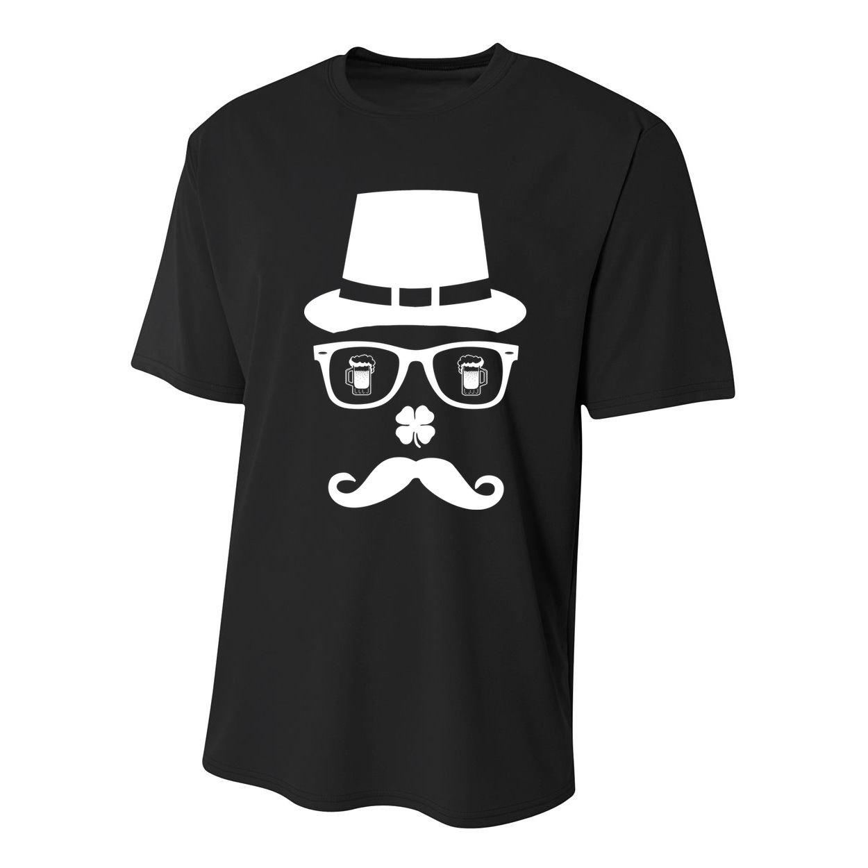Irish Beer Mustache St. Patrick's Day Face Youth Performance Sprint T-Shirt