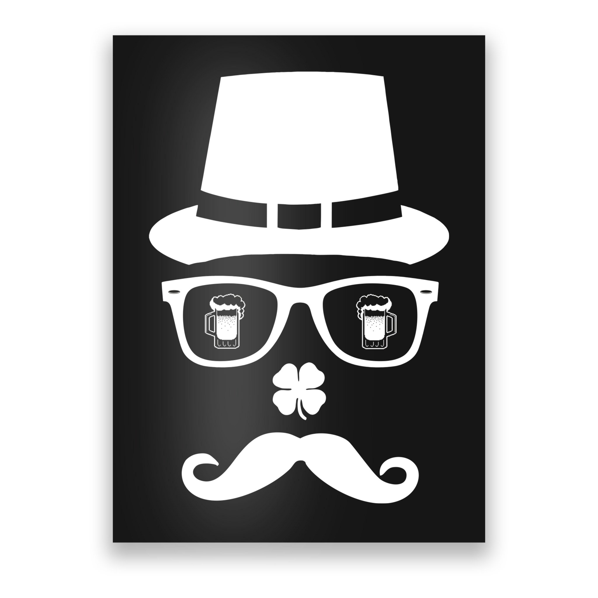 Irish Beer Mustache St. Patrick's Day Face Poster