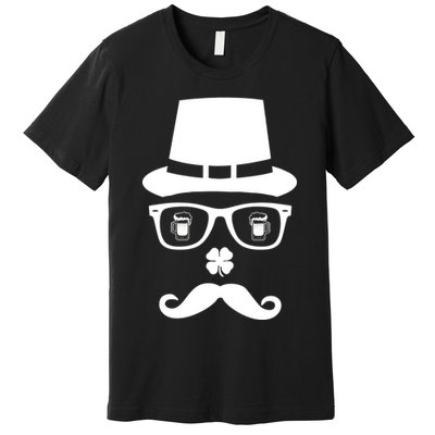Irish Beer Mustache St. Patrick's Day Face Premium T-Shirt