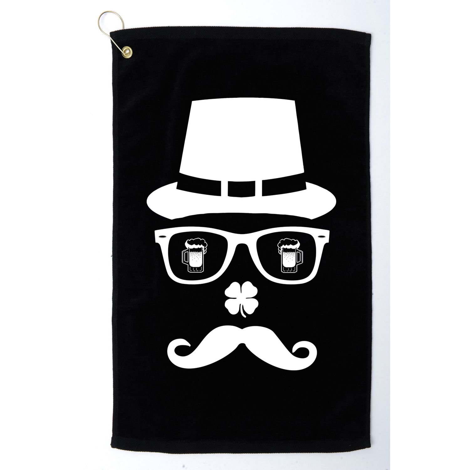 Irish Beer Mustache St. Patrick's Day Face Golf Towel