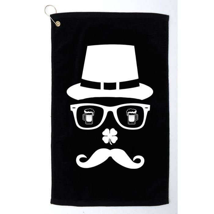 Irish Beer Mustache St. Patrick's Day Face Golf Towel