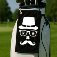 Irish Beer Mustache St. Patrick's Day Face Golf Towel