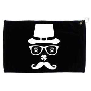 Irish Beer Mustache St. Patrick's Day Face Grommeted Golf Towel