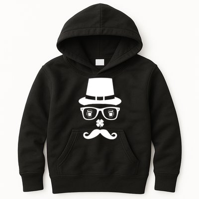 Irish Beer Mustache St. Patrick's Day Face Kids Hoodie