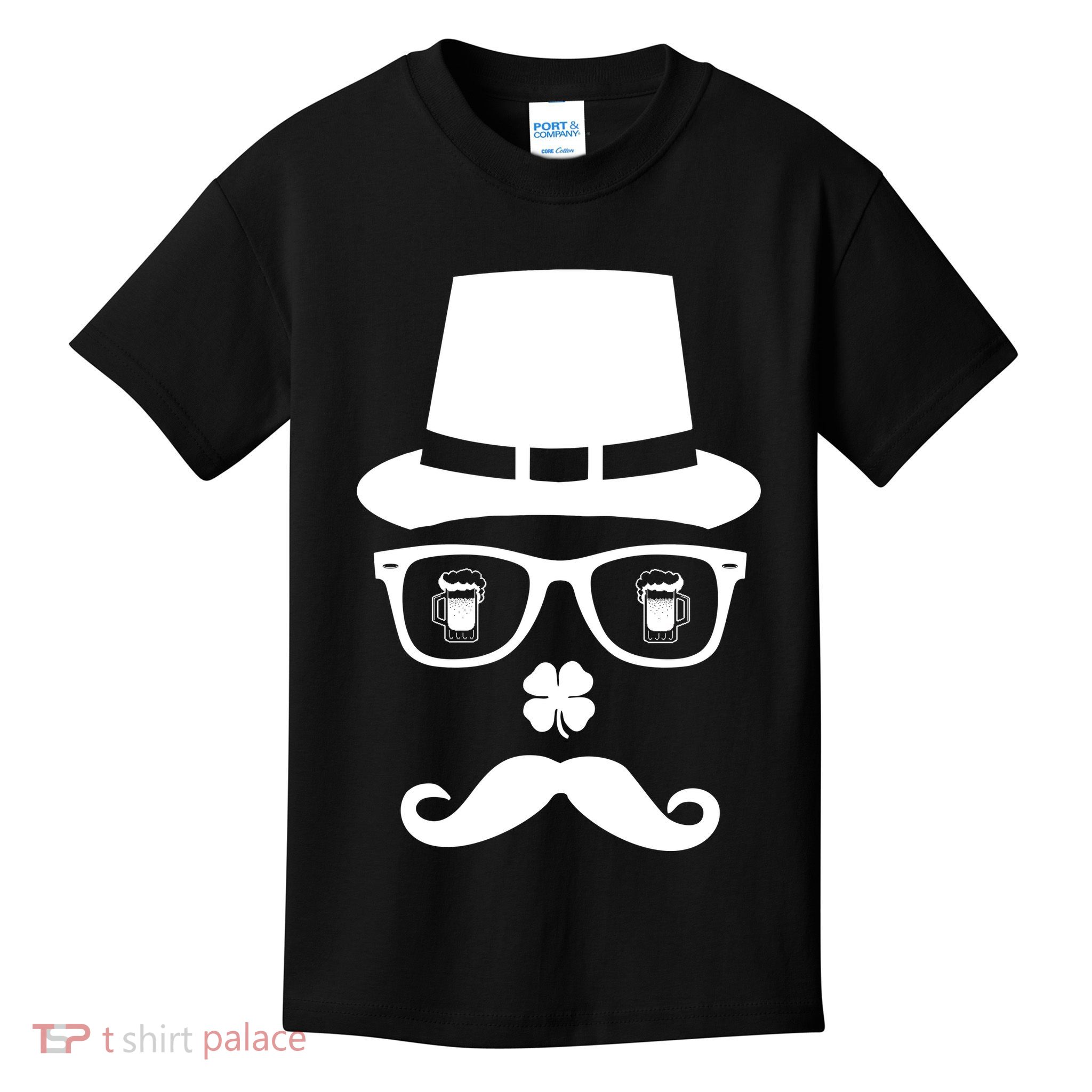 Irish Beer Mustache St. Patrick's Day Face Kids T-Shirt