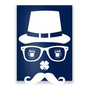 Irish Beer Mustache St. Patrick's Day Face Poster