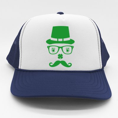 Irish Beer Mustache St. Patrick's Day Face Trucker Hat