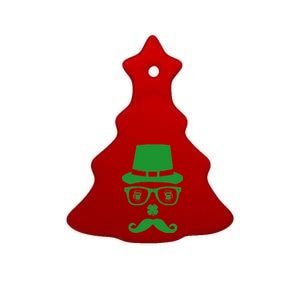 Irish Beer Mustache St. Patrick's Day Face Ceramic Tree Ornament