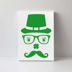 Irish Beer Mustache St. Patrick's Day Face Canvas