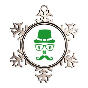 Irish Beer Mustache St. Patrick's Day Face Metallic Star Ornament