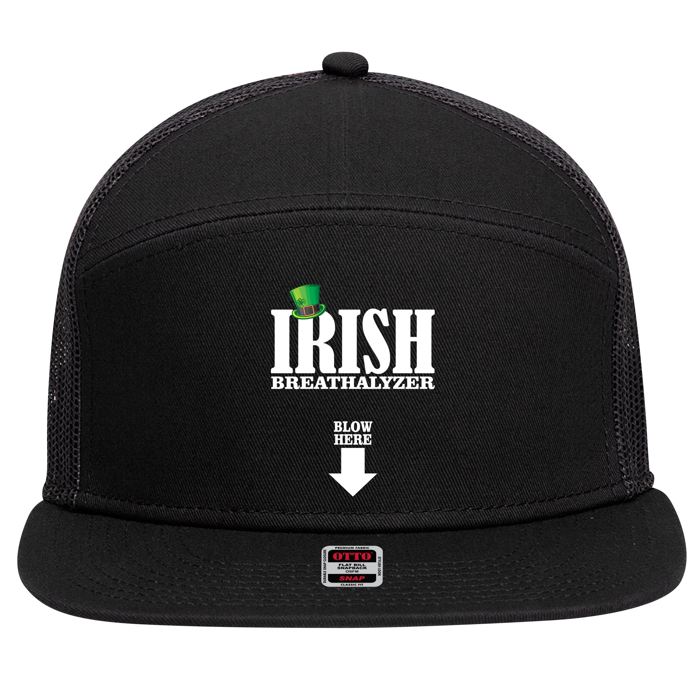 Irish Breathalyzer 7 Panel Mesh Trucker Snapback Hat