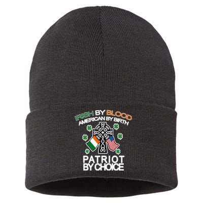 Irish By Blood American By Birth Patriotic By Choice Sustainable Knit Beanie