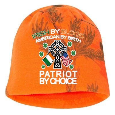 Irish By Blood American By Birth Patriotic By Choice Kati - Camo Knit Beanie