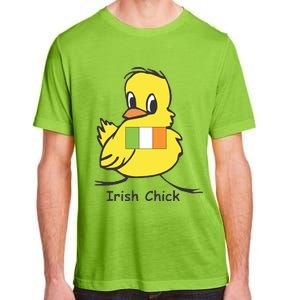 Irish Chick Cute Chicken With Flag Adult ChromaSoft Performance T-Shirt