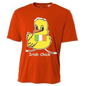 Irish Chick Cute Chicken With Flag Cooling Performance Crew T-Shirt