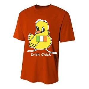 Irish Chick Cute Chicken With Flag Performance Sprint T-Shirt