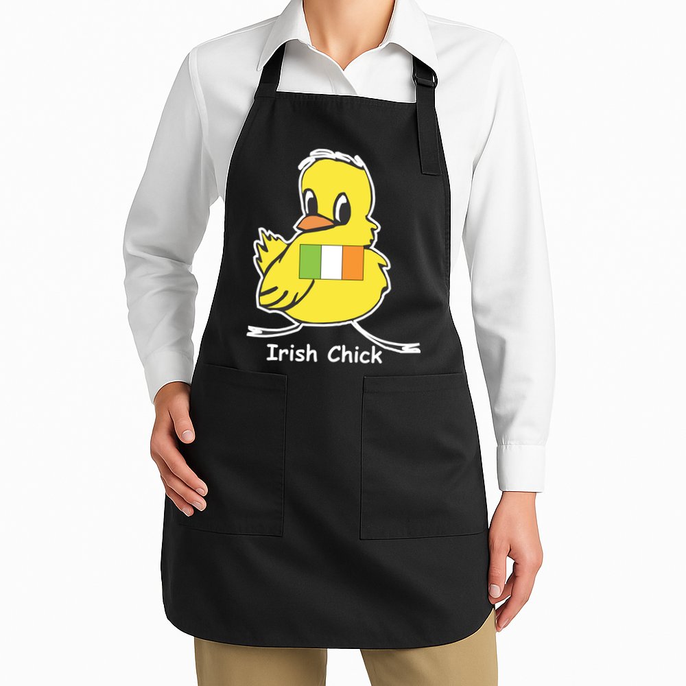 Irish Chick Cute Chicken With Flag Apron