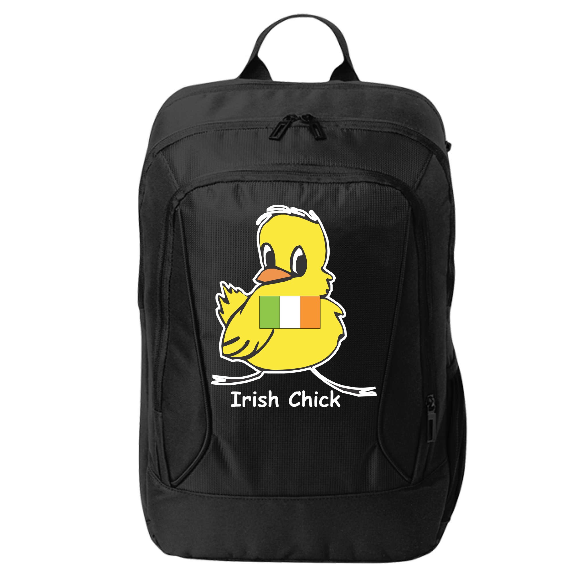 Irish Chick Cute Chicken With Flag City Backpack