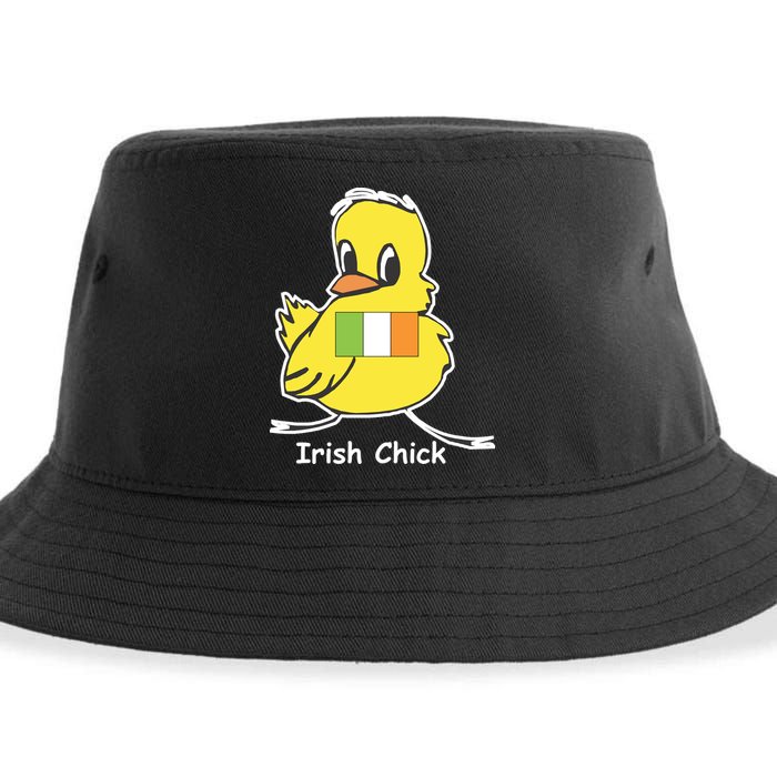 Irish Chick Cute Chicken With Flag Sustainable Bucket Hat