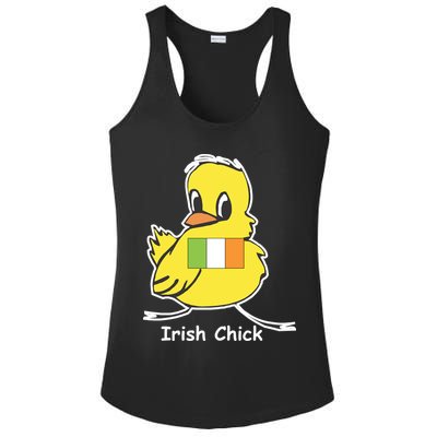 Irish Chick Cute Chicken With Flag Ladies PosiCharge Competitor Racerback Tank