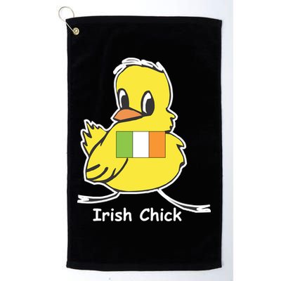 Irish Chick Cute Chicken With Flag Golf Towel