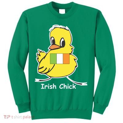Irish Chick Cute Chicken With Flag Sweatshirt