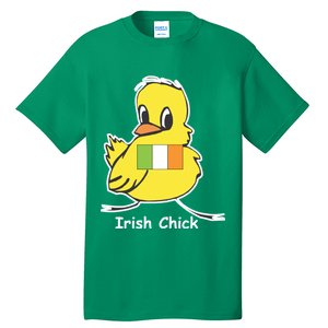 Irish Chick Cute Chicken With Flag Tall T-Shirt