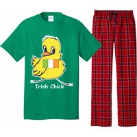 Irish Chick Cute Chicken With Flag Pajama Set