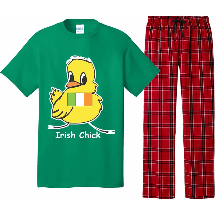 Irish Chick Cute Chicken With Flag Pajama Set