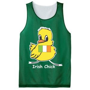 Irish Chick Cute Chicken With Flag Mesh Reversible Basketball Jersey Tank