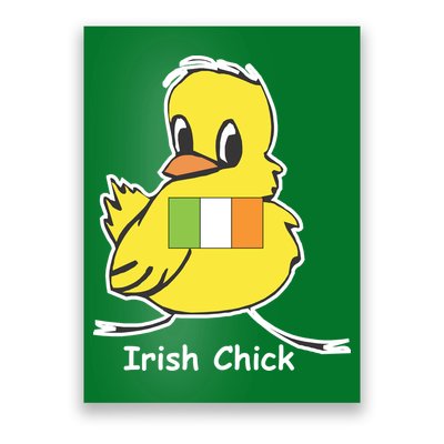 Irish Chick Cute Chicken With Flag Poster
