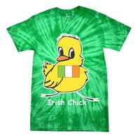 Irish Chick Cute Chicken With Flag Tie-Dye T-Shirt