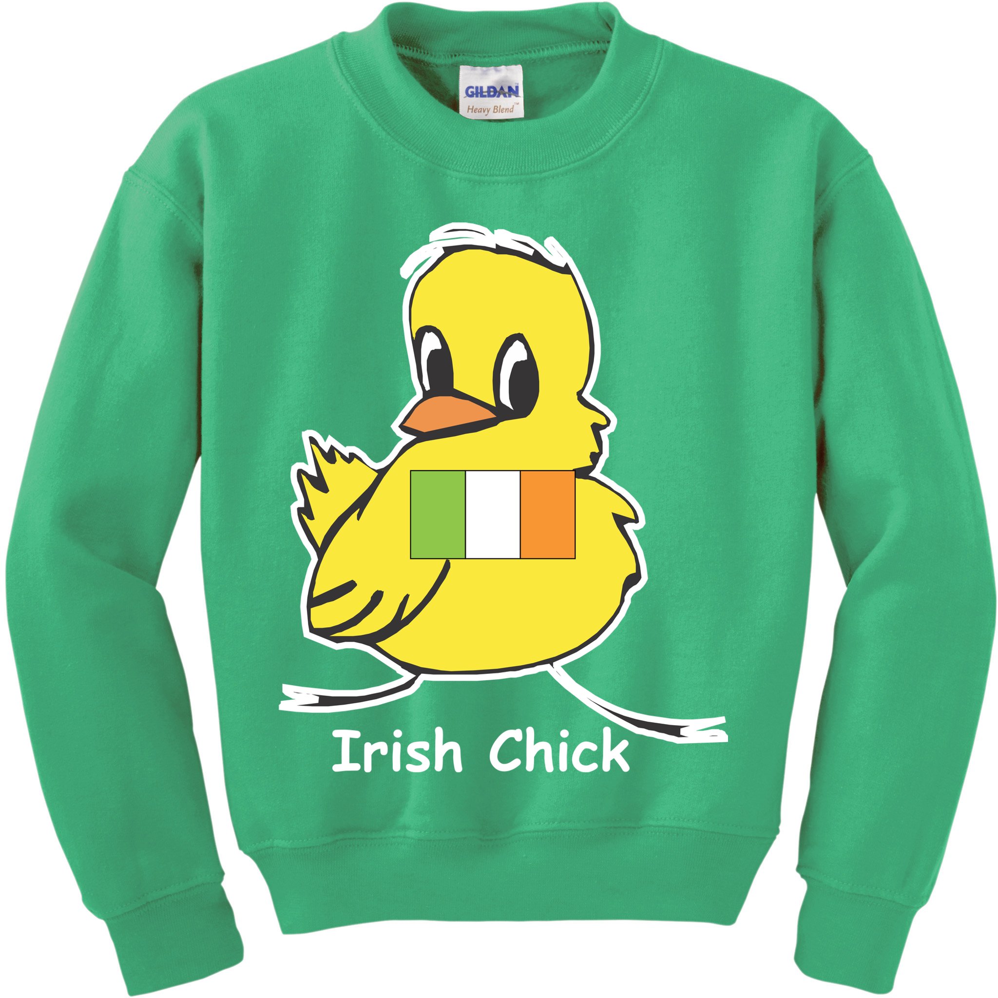 Irish Chick Cute Chicken With Flag Kids Sweatshirt