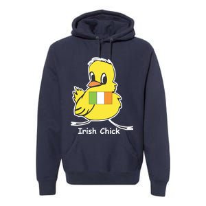 Irish Chick Cute Chicken With Flag Premium Hoodie